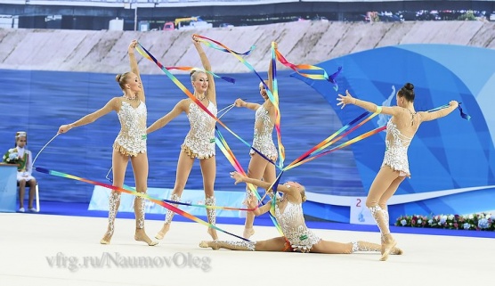 Московские динамовки – победительницы этапа Кубка мира по художественной гимнастике в составе команды